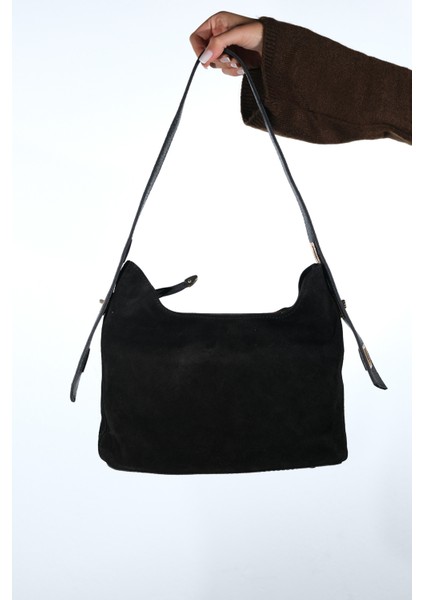 York Siyah Süet Hakiki Deri Kadın Kol Çantası fiyatları