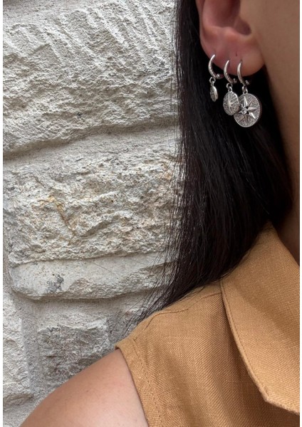 Ysx Özel Seri Kuzey Yıldızı Model 3 Lü Set Sallantılı Silver Küpe fırsatları