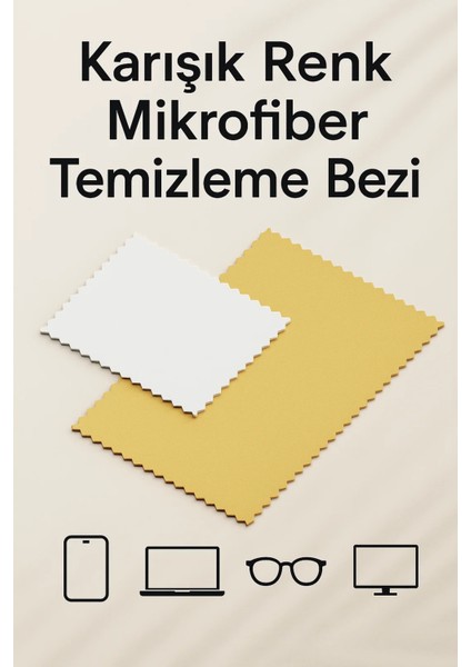 1 Adet Karışık Renk Mikrofiber Temizlik Bezi 30X30 cm | LCD Tv Telefon Laptop Gözlük Cam Yüzey