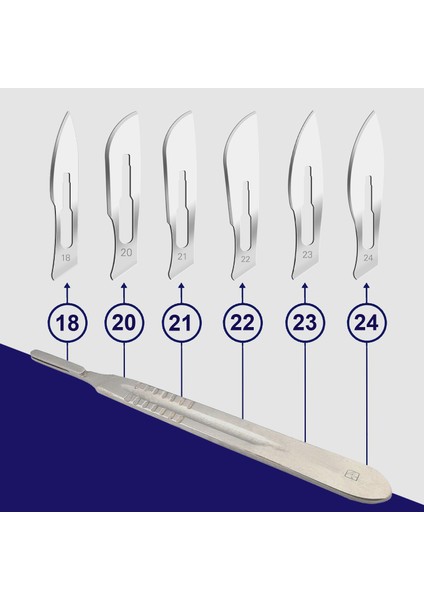 sapı no:3 + no:4 takım / steril sapı paslanmaz - 1'er adet indirimleri