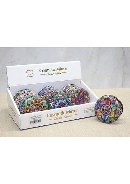 Taşlı Yuvarlak El Aynası Kalın ALK3757