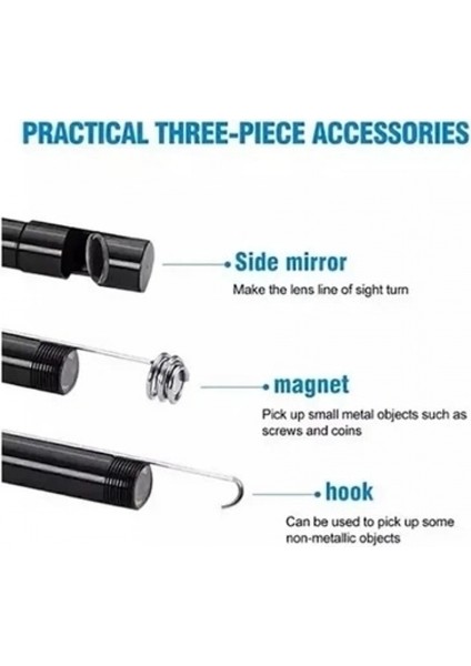 Vtn-02 Endoskop Yılan Video Kamera Led’li 2 Metre 7 mm Sert Kablo Su Geçirmez indirimleri