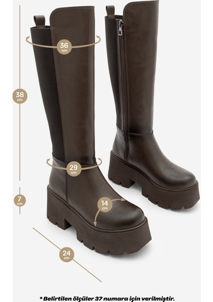 Kadın Kalın Dolgu Taban Günlük Çizme Ferlas