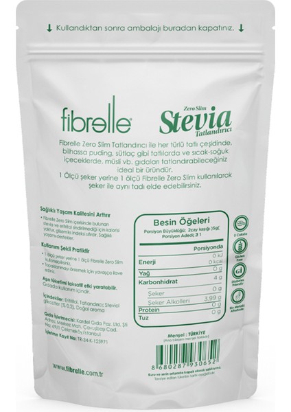 Zero Slim Stevia Sweetener 400 gr fırsatları
