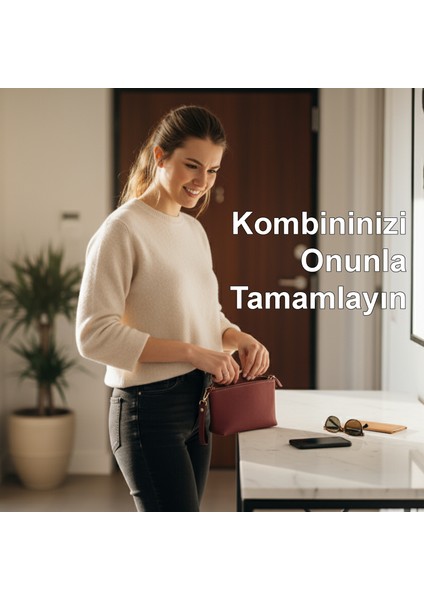 Hakiki Deri El Yapımı Bordo Çanta | Yumuşak Deri Günlük Kadın Çantası Bileklik Askılı indirimleri