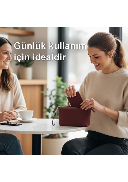 Hakiki Deri El Yapımı Bordo Çanta | Yumuşak Deri Günlük Kadın Çantası Bileklik Askılı