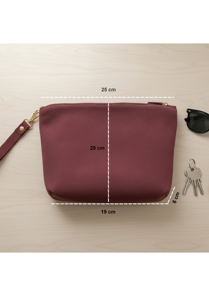 Hakiki Deri El Yapımı Bordo Çanta | Yumuşak Deri Günlük Kadın Çantası Bileklik Askılı