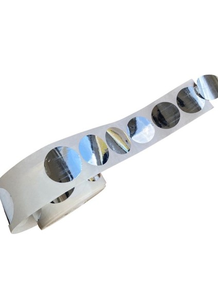 Parlak Metalize Silver Yuvarlak Kesim Etiket Sticker 30X30 Mm(3cm) fiyatları