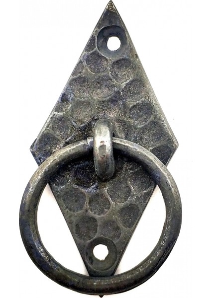 Antika Tarz Dekoratif Pirinç Dik Baklava Halka , Mobilya Kulbu - 82X41 Mm, Oksit