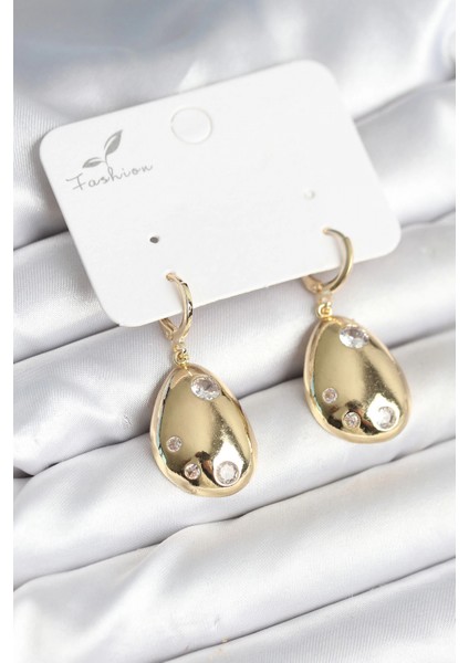 Gold Renk Pirinç Damla Model Kadın Küpe - TJ-BKP11281