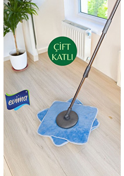 360 Derece Dönerli Mop Yedeği Mikrofiber Malzeme ile Yüksek Emicilik 1 Adet modelleri