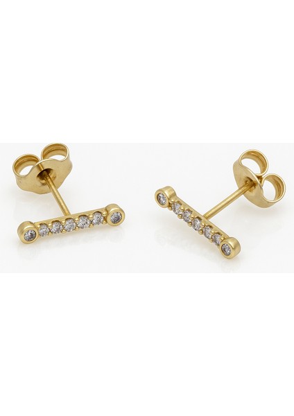 14K Gold Plated Pretzel Stud Küpe