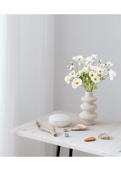 Yapay Çiçek 4lü Gelincik Dalı 60 cm Beyaz modelleri