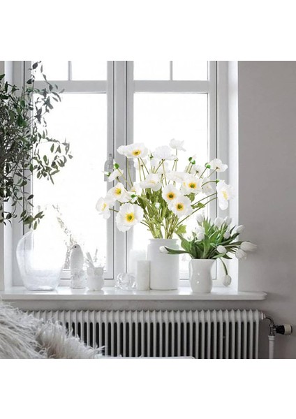 Yapay Çiçek 4lü Gelincik Dalı 60 cm Beyaz fırsatları