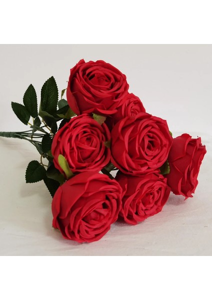 7 Dal Katmerli Lodos Gül Kırmızı 45 cm