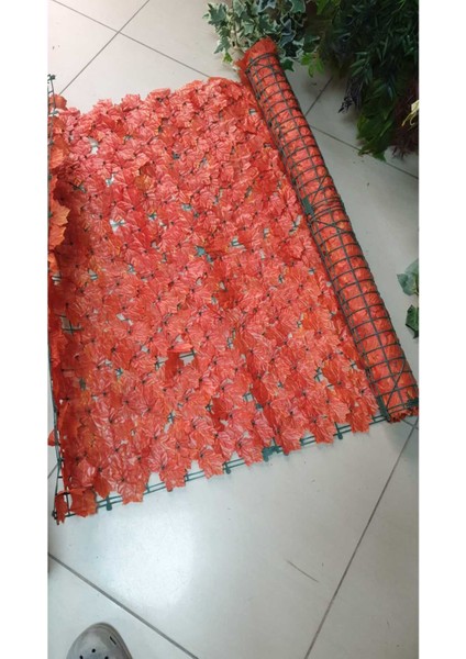 Yapay Çit Yapay Sarmaşık Asma Yaprağı Dekorasyonu , Paravan Yapay Sarmaşık, Sarı Sonbahar 100X300 cm modelleri