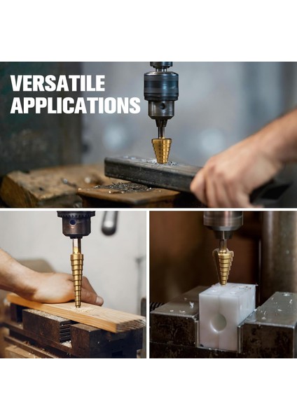 5pcs Adım Matkap Bit Seti Hss Matkap Bitleri Otomatik Merkez Yumruk Şekilli Bölünmüş Ucu Alüminyum Kasa Metal Için Adım Bit (Yurt Dışından) modelleri