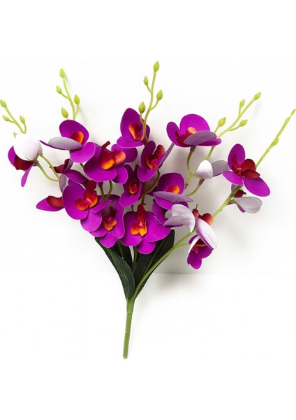 Yapay Çiçek Islak Orkide Demet 5 Dal 40 cm Mor