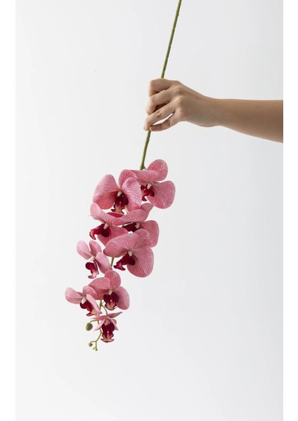 Yapay Islak Orkide Çiçeği Baskılı Tek Dal 100 cm Pembe modelleri