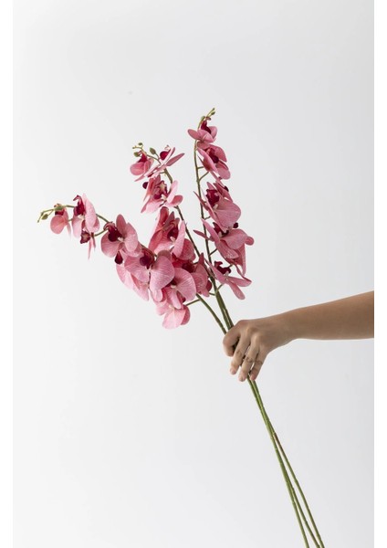 Yapay Islak Orkide Çiçeği Baskılı Tek Dal 100 cm Pembe fırsatları