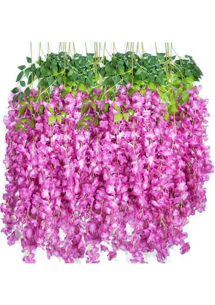 Yapay Sarkan Akasya Çiçeği 100 cm Lila 12 Li Paket Akasya 12Lİ