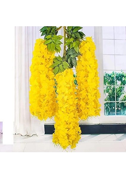Yapay Sarkan Akasya Çiçeği 100 cm Sarı 12 Li Paket Akasya 12Lİ