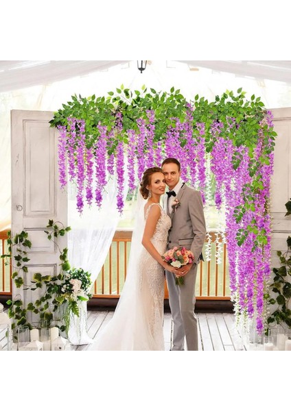 Yapay Sarkan Akasya Çiçeği 100 cm Lila 12 Li Paket Akasya 12Lİ fırsatları