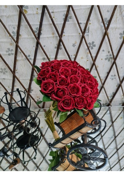 Gelin Buketi Kırmızı Kadife Gül