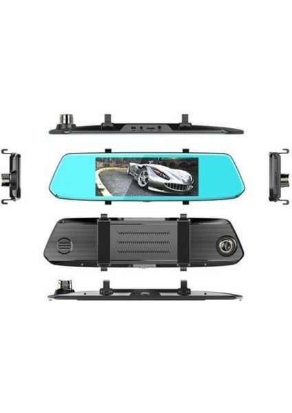 Araç Içi Ayna Tipi Kamera 7" Ekranlı DR0082 Full Hd 1080P