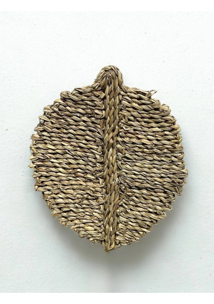 El Yapımı Saz Yaprağı Duvar Aksesuarı Bambu Dekorasyon Natürel Bohem Small