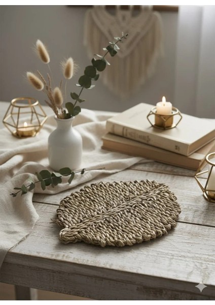 El Yapımı Saz Yaprağı Duvar Aksesuarı Bambu Dekorasyon Natürel Bohem Small fırsatları