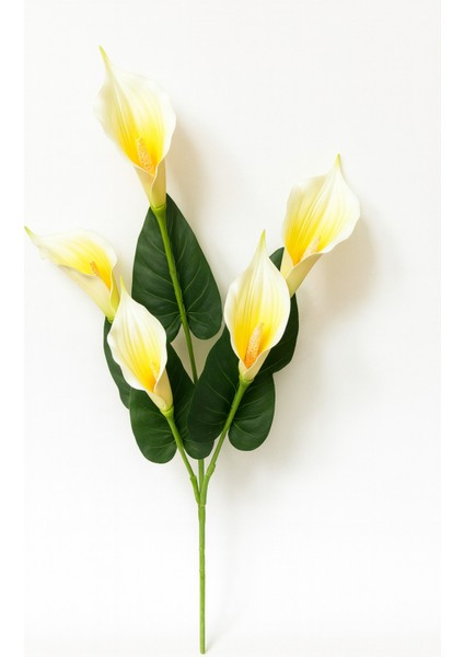 Yapay Çiçek Islak Gala Sarı 5 Dal 80 cm