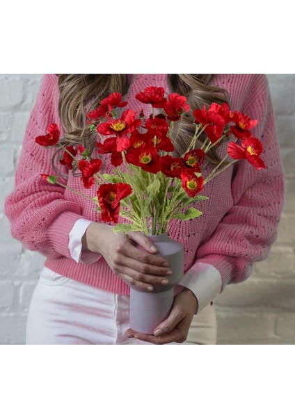 Yapay Çiçek 4lü Gelincik Dalı 60 cm Kirmizi fırsatları