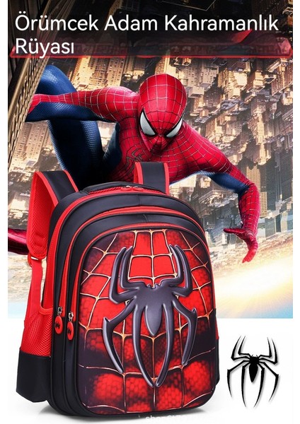 Yeni Ilkokul Çantası 1-3-6 Sınıf Marvel Örümcek Adam Çocuk Okul Çantası Omuz Yükünü Azaltma ve Omurga Koruması 3D Üç Boyutlu Desen (Yurt Dışından) fiyatları
