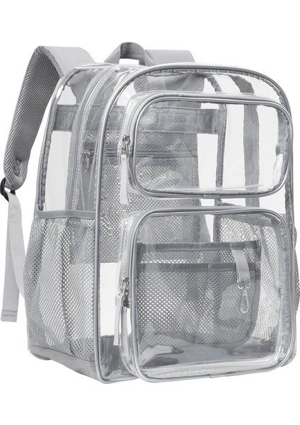 Üniversite Çalışması Için Yeni Büyük Şeffaf Çift Omuz Ağır Hizmet Pvc Şeffaf Sırt Çantası (Yurt Dışından)