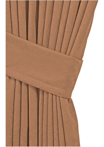 Petek Dokulu Kadife Dokuma Seyrek (1 x 2)Pileli Fon Perde (Sütlü Kahve) fiyatları