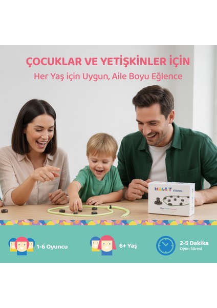 Stones Manyetik Taş Oyunu – Çocuklar ve Yetişkinler Için 24 Parça Manyetik Satranç Seti fiyatları
