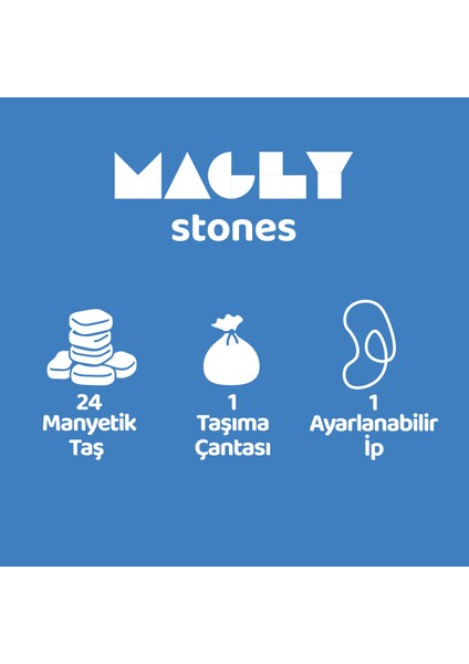 Stones Manyetik Taş Oyunu – Çocuklar ve Yetişkinler Için 24 Parça Manyetik Satranç Seti