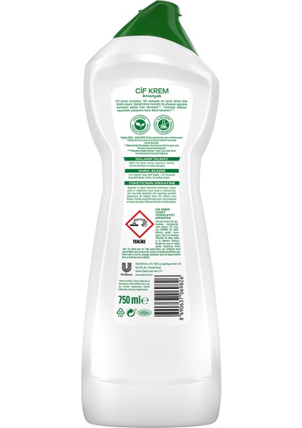 Krem Yüzey Temizleyici Amonyaklı Yağ ve Kireç Sökücü Leke Çıkarıcı 750 ML