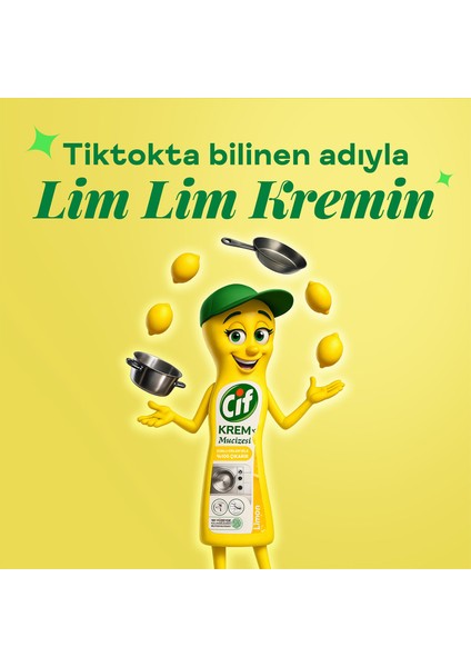 Krem Yüzey Temizleyici Limon Kokulu Yağ ve Kireç Sökücü Leke Çıkarıcı 500 ML