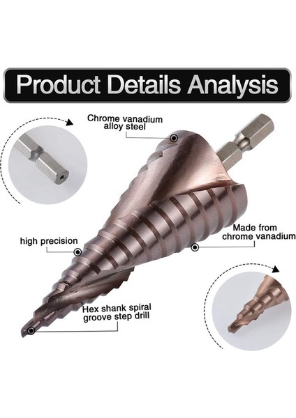 5x M35 Hss Co Co Adım Matkap Bit Kobalt Koni Matkap Bitleri 4-32MM Ahşap Paslanmaz Çelik Metal Delik Testere Alet Seti Hex (Yurt Dışından) indirimleri