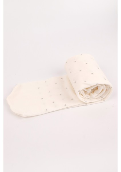 Ekru Simli Puanlı Kız Çocuk Muz Çorap fırsatları