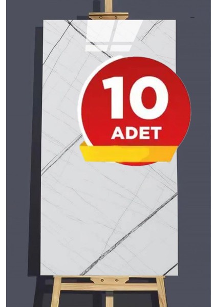 10 Adet 30X60 cm Beyaz Siyah Mermer Desenli Kendinden Yapışkanlı Seramik Köpük Banyo Pvc Duvar PANELI-6008