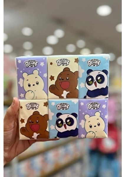 We Baby Bears Lisanslı Baskılı Kağıt Mendil 12 Adet 7 Yaprak Eğlenceli Tasarım indirimleri