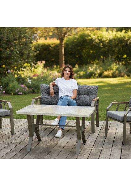 Nergiz Kapiçino 2 1 1 Mermer Masa Bahçe Balkon Mobilyası,KAZAYAKLI KUMAŞ fiyatları