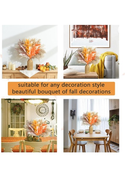 Sonbahar Dekor Pampas Çim 100PCS Buket Ev Dekoru Uzun Ömürlü Kuru Çiçekler Buket Kamış Tavşan Kuyruk Buket Dekorasyon (Yurt Dışından) fırsatları