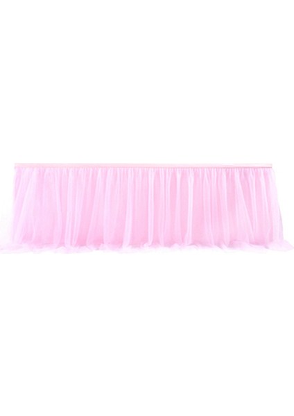 Tül Masa Etek Masa Kapağı Pembe Doğum Günü Düğün Dekor Masa Bezi Kek Tatlı Düzenlemesi (8ft) (Yurt Dışından)