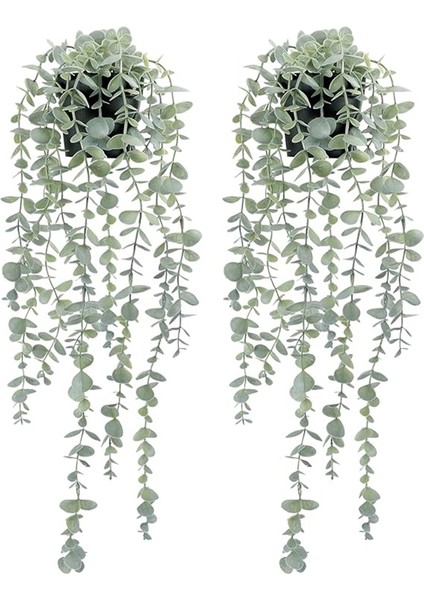 2 adet yapay asılı bitkiler saksı okaliptüs asılı bitki duvar odası için ev veranda kapalı açık dekor (Yurt Dışından)