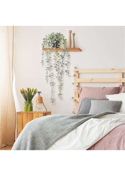 2 adet yapay asılı bitkiler saksı okaliptüs asılı bitki duvar odası için ev veranda kapalı açık dekor (Yurt Dışından) modelleri