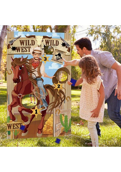 Western Party Cowboy 1 Fasulye Torbası ile Oyun At, Çocuklar ve Yetişkinler Için Eğlenceli Batı Oyunu Dekorasyonlar ve Malzemeler (Yurt Dışından) indirimleri